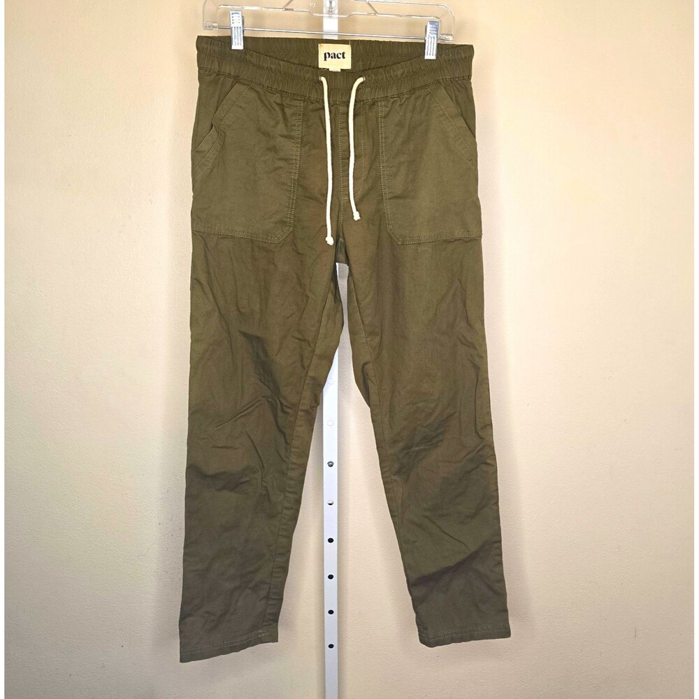 Pact Women’s M Olive Organic Cotton Twill Pants Drawstring Pockets